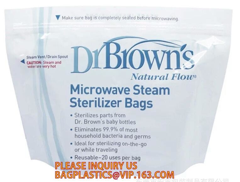 Mircowave steam sterilizer bag, steriliser bag,bolsitas esterilizadoras a vapor para microondas sachets de sterilisation