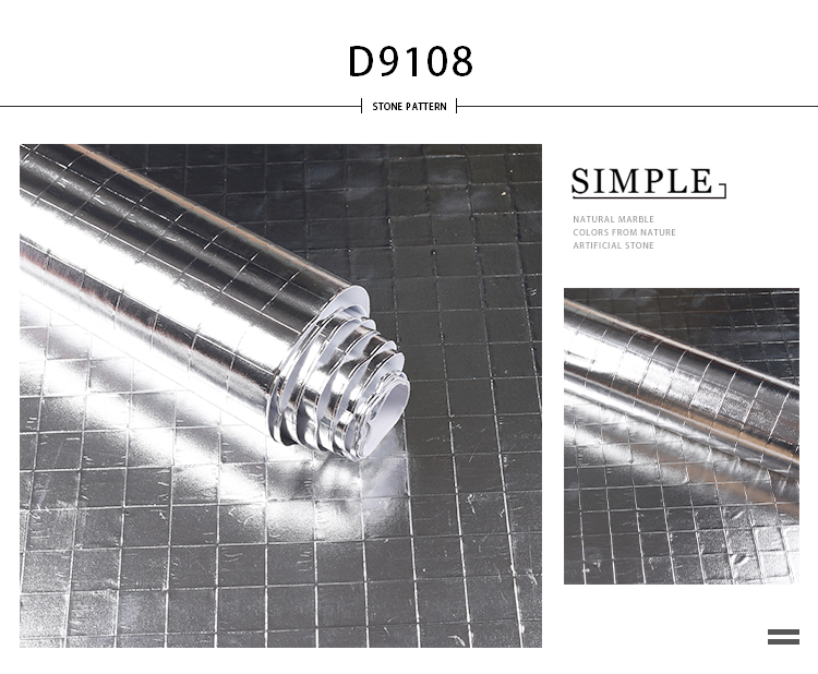 10m Length Removable Wallpaper for Walls Aluminum Foil Peel Stick Self Adhesive