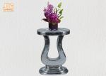Oval Top Silver Mirror Mosaic Glass Table / Pedestal