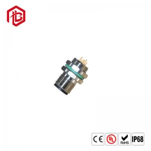 China Bett 4pin connector M12 IP68 electrical Led Light panel mount waterproof solder wire connector wholesale