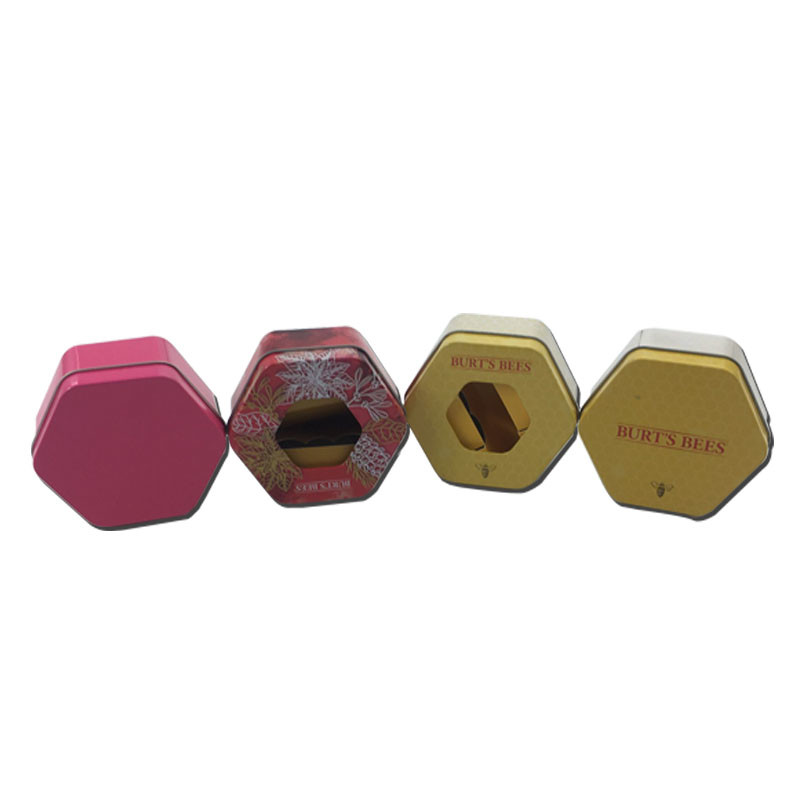 Recycled Food Tins for Cookies Customized Tin Boxes for Sale Hexagonal Metal Tin Containers
