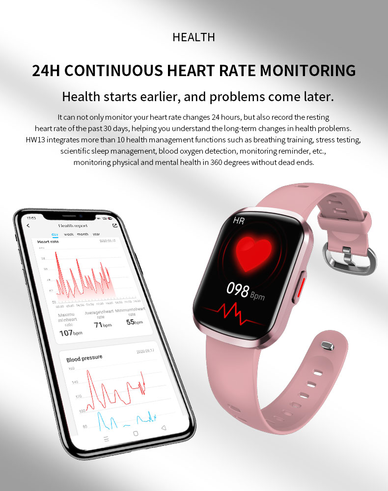 HW23 Smartwatch Custom 250mAH Password Lock Screen Pressure Dial Switch