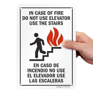 China Laminated Aluminum Fire Exit Staircase Signage Do No Use Elevator Safety Warning wholesale