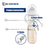 ODM Baby Glass Mother Milk Feeding Bottle 240ml 3 In 1 With Formula Dispenser