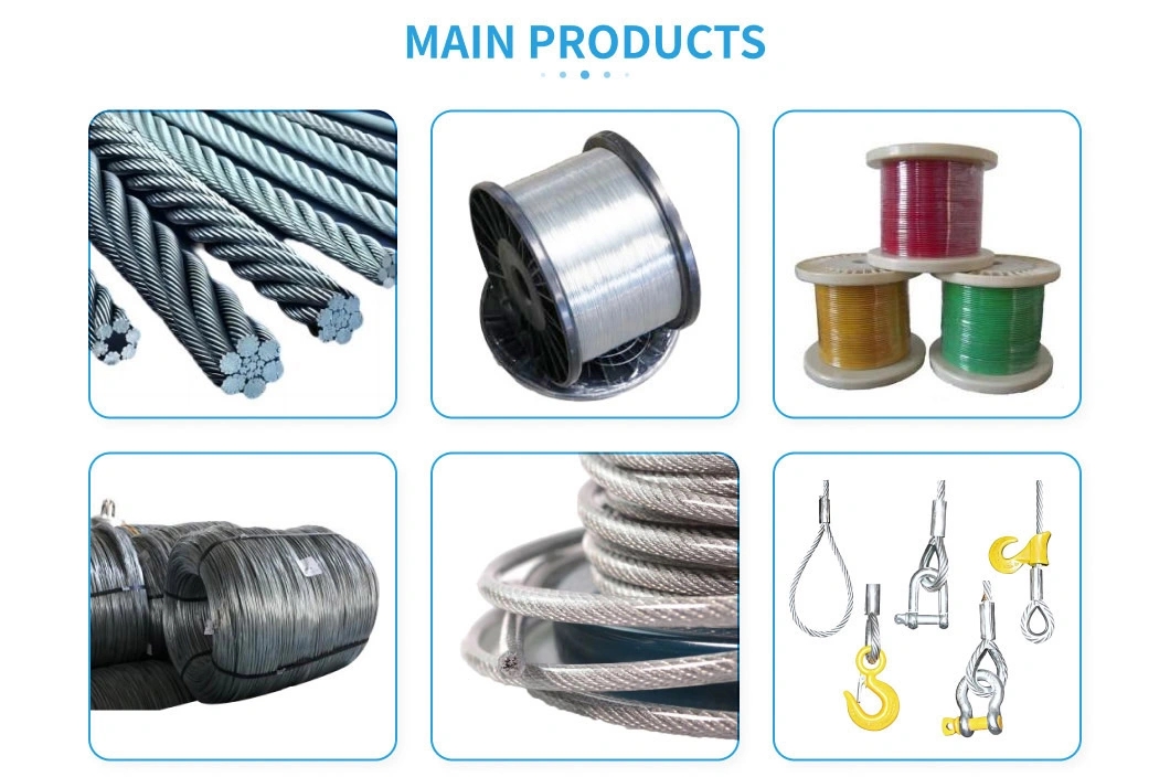Grade Stainless Steel 304 316 6X19 PP 15mm Steel Wire Rope with Organic Core GOST 2688-80