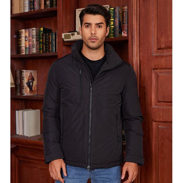 75.5cm 78.5cm Mid Short Puffer Jacket Men Hooded Puffer Coat