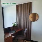 Polyester Thickness 9mm/12mm Akupanel Wood Acoustic Slat Wall Panel for