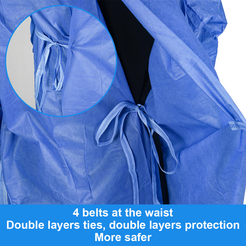 Protective SMS Nonwoven Medical Reinforced Isolation Gown