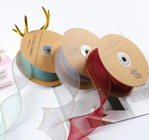 Organza Ribbon For Gift Wrap Flower Packaging Solid Color Fishtail Yarn Ribbon