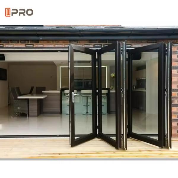 APRO Customized Waterproof Exterior Aluminum Accordion Doors Glass Bifold Doors
