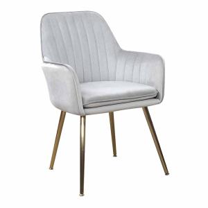 China Elegant High Back Dinning Chairs With Arms , Modern Velvet Accent Chair Guest Room wholesale