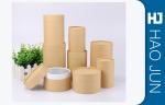 Brown Kraft Paper Tube Packaging / Handmade Cylinder Cardboard Box