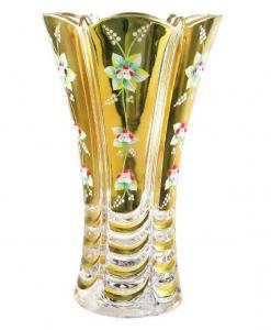 China Glass Vase with Gold and Flower on sale