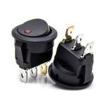 3 Pin Snap In ON / OFF 12v 20A Car / Boat Spst Round Rocker Switch