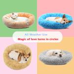Donut Cat Bed Faux Fur Dog Bed for Medium Small Dogs Self Warming Cuddle Pet Bed