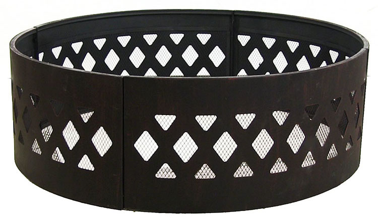 Outdoor Patio Backyard Garden Bonfire Camping Fire Pit Ring with Poker 360 Degree Round