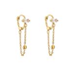 18k Gold Plated Diamond Pendant Earrings Heart Bee Mermaid Zircon Charm