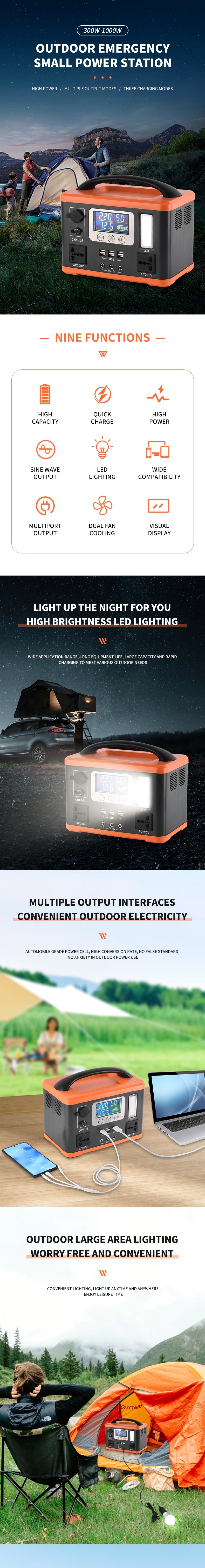 Factory direct sales portable power bank portable charger power bank portable power station 500w