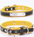 Adjustable PU Leather Dog Collars Custom Pet Collar Leash