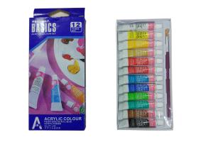 China Strong Adhesion Basics Colored Acrylic Paint Set‎ , Artists Paint Pigments 12 X 6ml Tubes wholesale