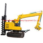 Hydraulic ground digger auger drill attachment for excavator