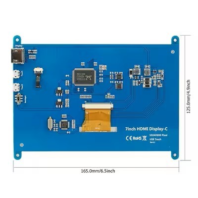 7 Inch HDMI LCD Display 1024x600 Capacitive Touch Screen For Raspberry Pi
