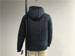 Plastic Zip Pu Leather Coat Navy Polyester Nylon Bomber Puffer Jacket With Hood