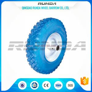 China Blocky Pattern Foam Filled Tires Plastic Rim 150kg Loading No Floor Damages wholesale