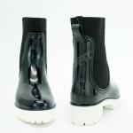 PVC Rain Footwear For Ladies , Anti Slip Black Ankle Rain Boots
