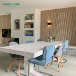 Nature Wood Oak White Color Sound Absorbing Akupanel Acoustic Wall Panel for