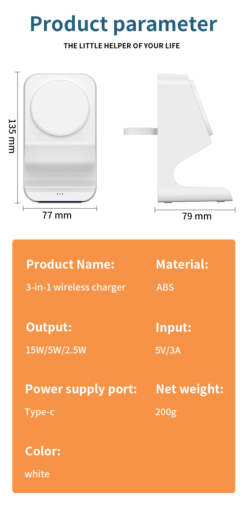 3 In 1 Magnetic Wireless Charger for iPhone 15 14 13 12 10w 15w Fast Charging Station