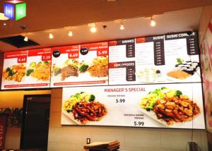 China Restaurant Curved Menu Boxes Lighted Menu Board Environmental Protection wholesale
