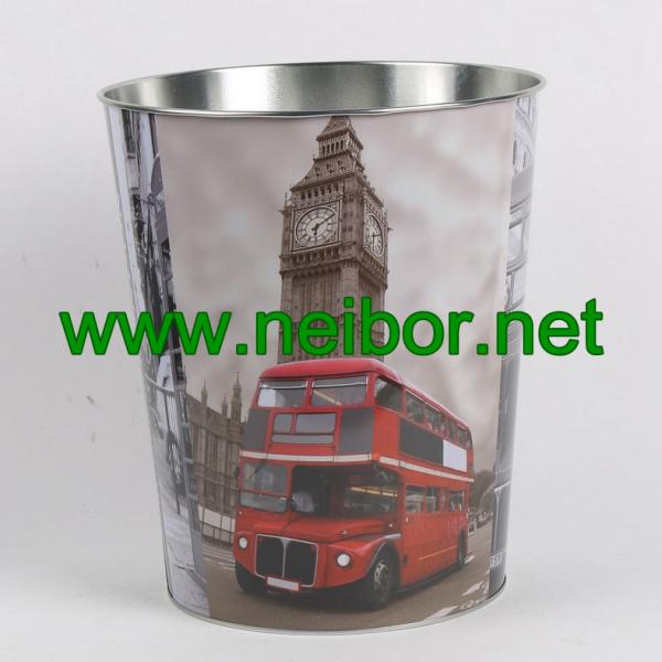London Bus big ben telephone booth design metal tin storage bucket storage