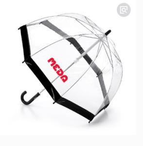 China Black Edge Clear See Through Umbrella Automatic Curved Handle 80cm Dia wholesale