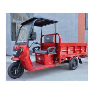 China Grade Ghana EV Motor Three Wheel Tricycle with Cabin Front Drum Rear Drum Brake System wholesale