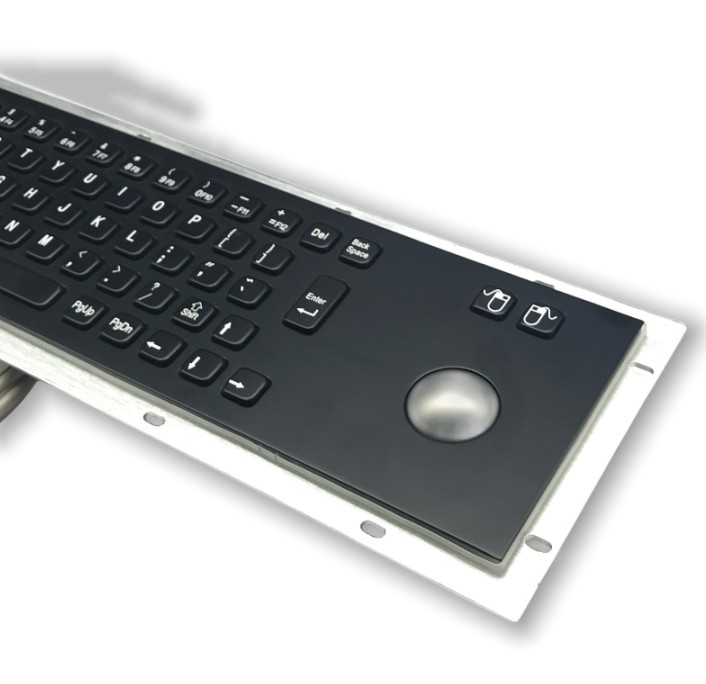 KIOSK IP65/IK07 Stainless Steel Industrial Keyboard With Trackball Waterproof Dustproof Explosionproof Rear Panel Mounted -40℃