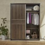 MDF Armoires Wardrobe Bedroom Sets Sliding Door Bed Wardrobe Set 1708x600x2155mm