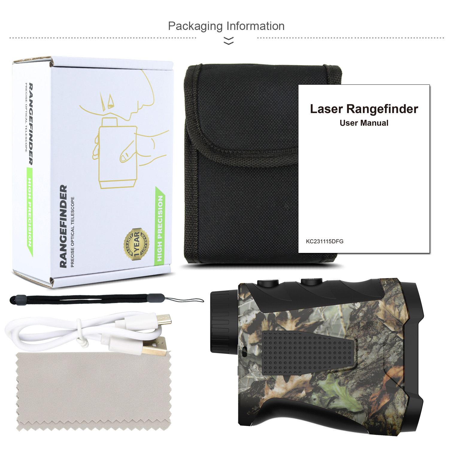 Kaemeasu Camouflage Long Range Shooting Range Finder Handheld Laser Rangefinder 20-300km/H