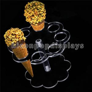 China Cone Holder Acrylic Retail Store Fixtures 8 Holes Ice Cream Display Stand For Party on sale