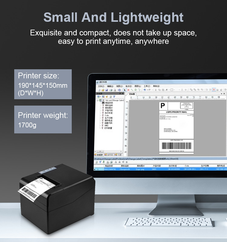 Auto Cutter 80mm 3 Inch Thermal Receipt Printer USB Bluetooth LAN Interface Desktop