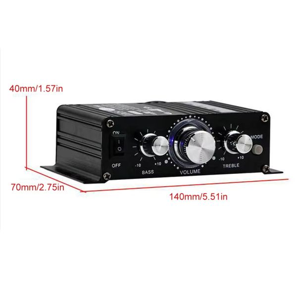 AK-270 12V 30W+30W 2.0 Channel Bluetooth Power Amplifier for Home Theater