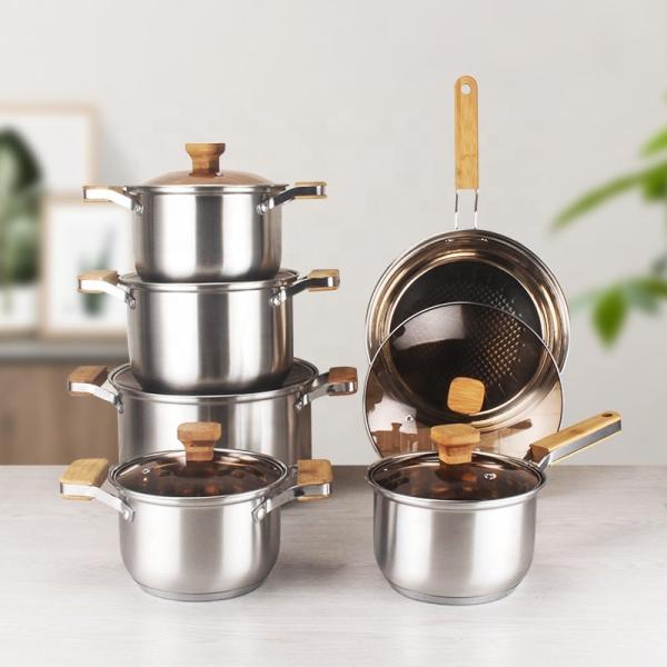 Factory Wholesale Different Size Cookware Set Custom Pots Wholesale 12pcs