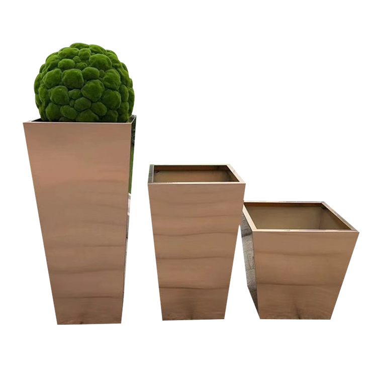 Outdoor modern stainless steel planter flower pots planters