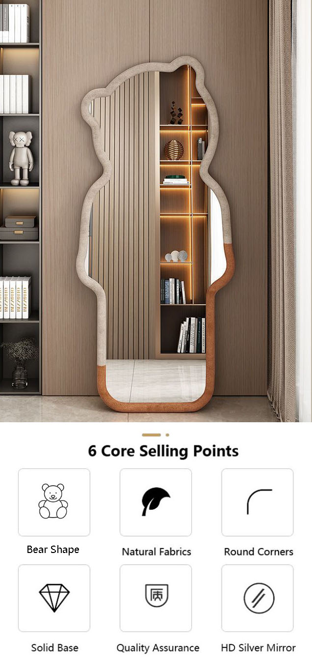 Salon Decorative Full Length Mirror 70 Inch Bedroom Hanging ODM