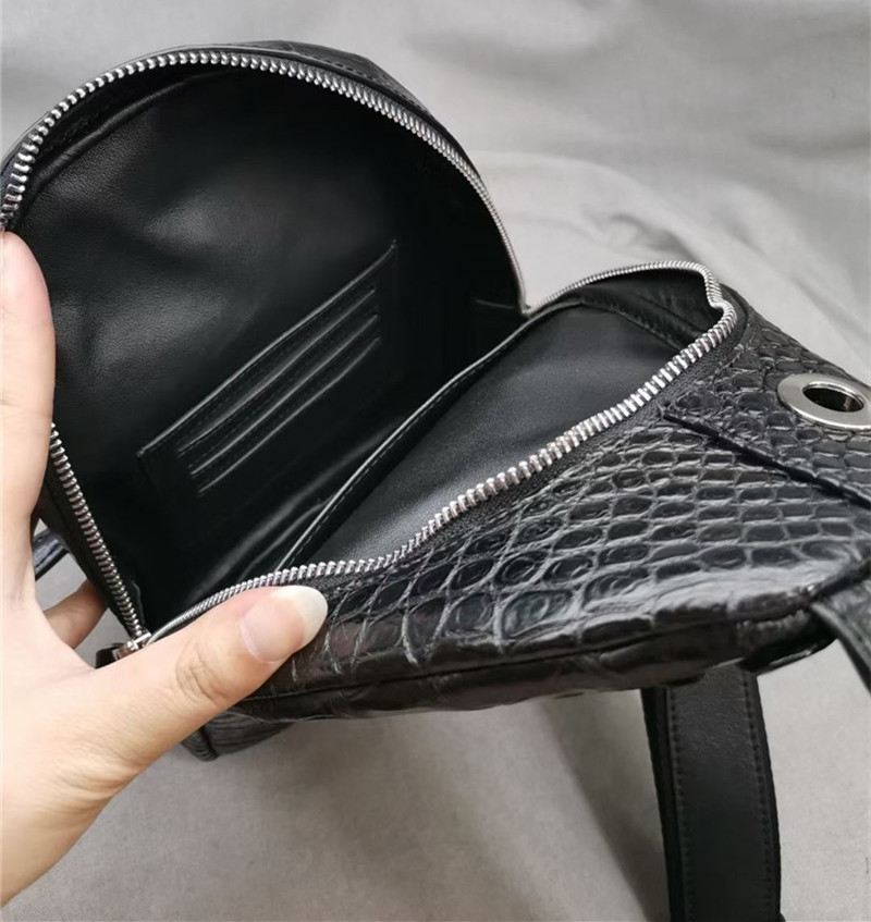 Genuine Real Crocodile Skin Men's Casual Chest Bag Authentic Alligator Leather Male Crossbody Bag Messenger Bag