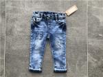 70% Cotton Kids Denim Jeans Medium Mottled Wash Pull On Denim Jeggings For