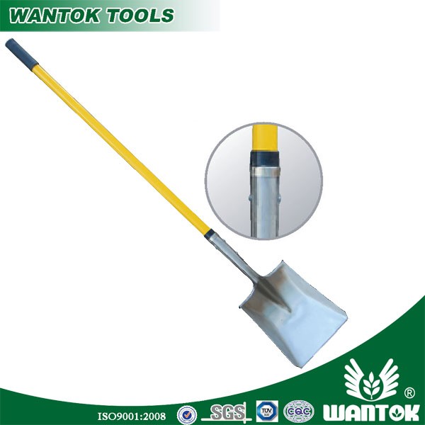 Metal Work Essential S519LS Square-point Shovel with Long Fiberglass Handle
