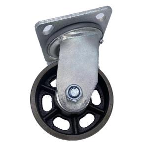 China Swivel Castor Wheels Cast Iron Caster Heavy Duty Castors 8 Inch wholesale