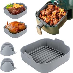 China Air Fryer Silicone Pot Food Safe Reusable Air Fryer Silicone Basket wholesale