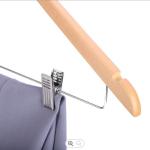 1.5cm Wooden Clothes Hanger Clips , Wardrobe Solid Wood Coat Hanger